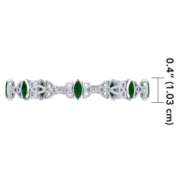 Silver Celtic Trinity Knot with Gemstone Link Bracelet TBG740 - Jewelry